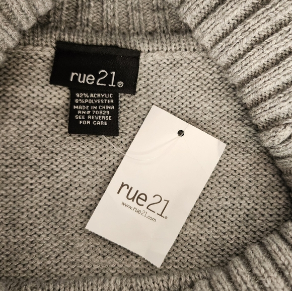 RUE 21 Dress Cable Detail Knit Sweater Gray M - Picture 13 of 15